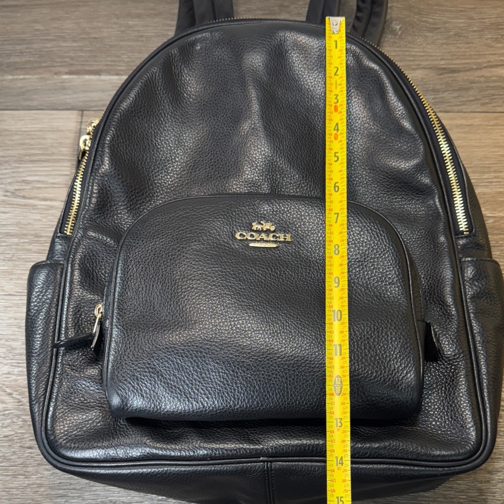 Coach Black Pebbled Leather  Backpack - Picture 10 of 11